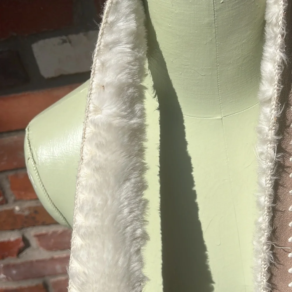 Monsoon Suede Embroidered Fur lined CrossBody Purse - Picture 6 of 7